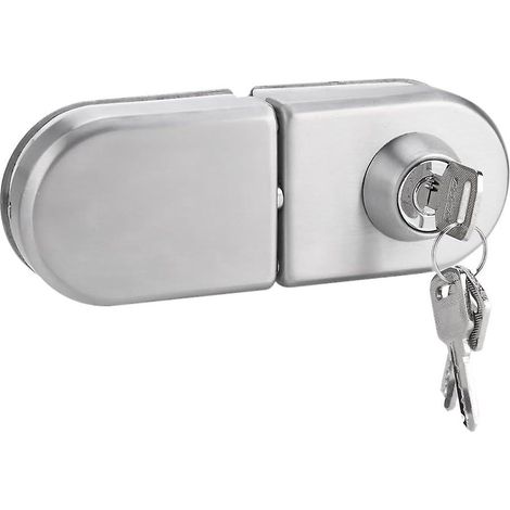 Verrou de porte vitrée antivol, loquet en acier inoxydable 10-12 mm avec clés, ouverture/fermeture, usage domestique, hôtel, bureau, salle de bain (1/4)
