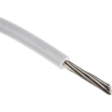 Fils de connexion RS PRO UL1007, 7 0,13 mm² 26 AWG, 300 V, PVC Blanc, 100m ( Prix pour Bobine de 100 Mètres )