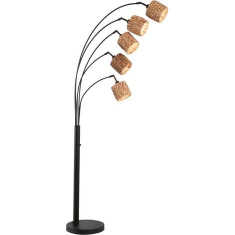 Lampe à arc Hyazinthe en rotin à 5 lumières - 40444