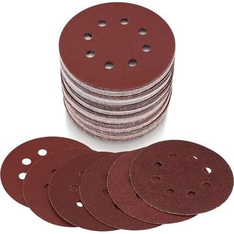 Lot de 40 disques abrasifs 125 mm 8 trous Pour ponceuse excentrique (2000 grains) (1/5)