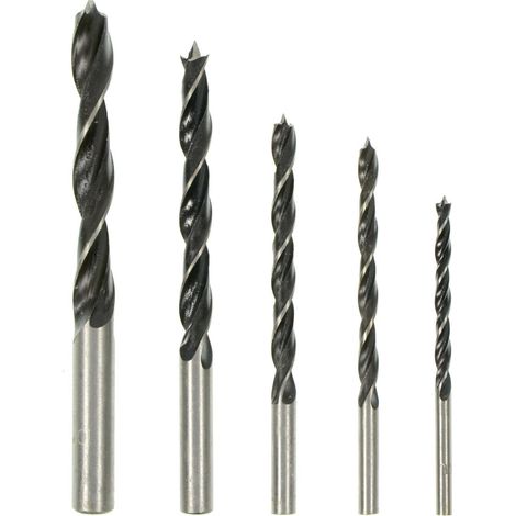 TRADE SHOP - Set Kit 5 Pezzi Punte Punta Per Trapano Foratura Fori Su Ferro 4-5-6-7-8 Mm -