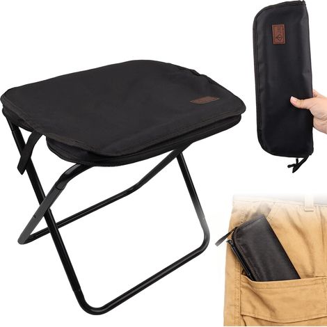 Tabouret Pliant Portable Léger, Tabouret Pliant Camping en Tissu Oxford et Acier Carbone, Chaise de Camping Pliable pour Camping Pêche Déplacement Maison (1/5)
