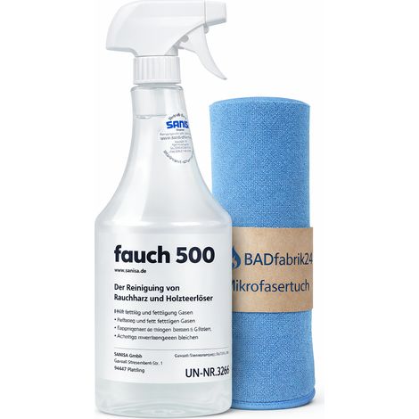 BADfabrik24 Fauch 300 Nr. 8020 Russ-und Holzteerlöser, Flasche 500 ml + Mikrodasertuch (1/3)