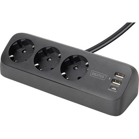 Digitus DA-70625 Tischsteckdose  Schwarz Schutzkontakt 1 St.