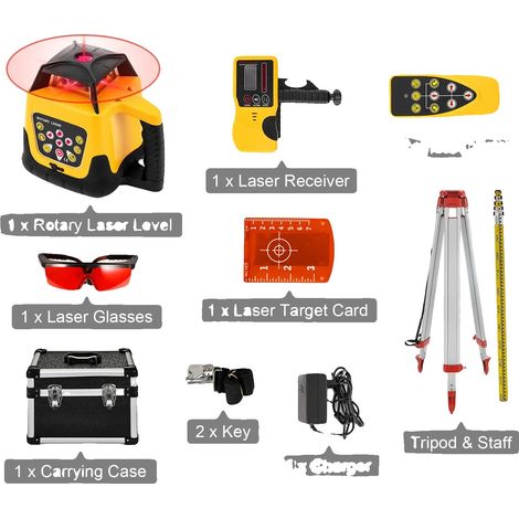 Livella laser rotante, misurazione ad alta precisione, comandi facili da usare, kit con raggio giallo 1 (1/2)
