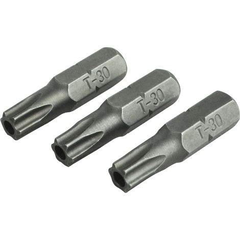 Faithfull Security S2 Grade Steel Screwdriver Bits T30S x 25mm (Pack 3) FAISBT3025S (1/5)