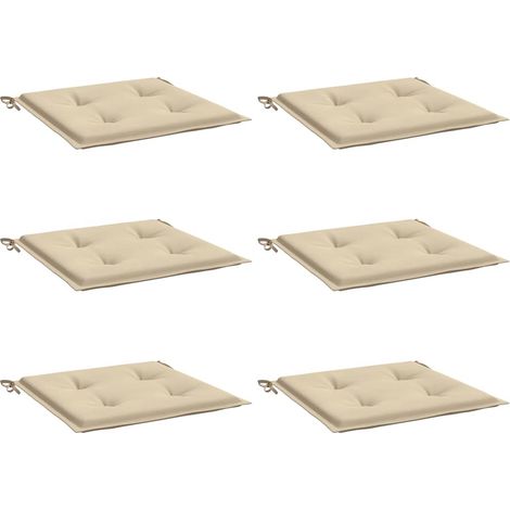 vidaXL Garden Chair Cushions 6 pcs Beige 40x40x4 cm Oxford Fabric (1/5)
