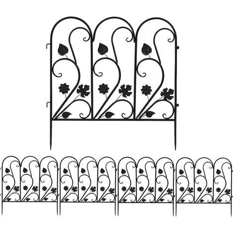 Clôture de jardin en métal extérieur, en fonte, revêtue de poudre, facilement assemblée (1/2)
