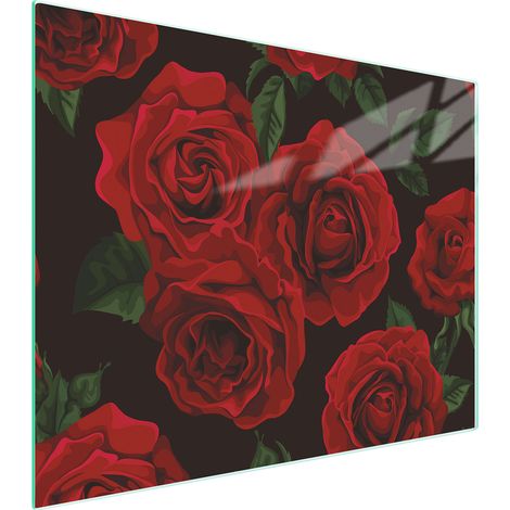 TAGLIERE IN VETRO 52x40 ROSE (1/5)