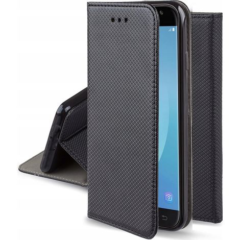 Custodia per IPHONE APPLE X / XS CHIUSA INTELLIGENTE CON MAGNETE NERA + VETRO (1/5)