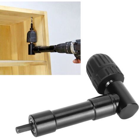 Adaptateur de Perceuse à Angle Droit 90 Degrés avec Mandrin pour Perçage en Espace Confiné (1/4)