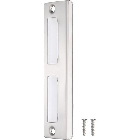 Plaque de Gâche de Porte 128mm x 42mm Argent (1/5)