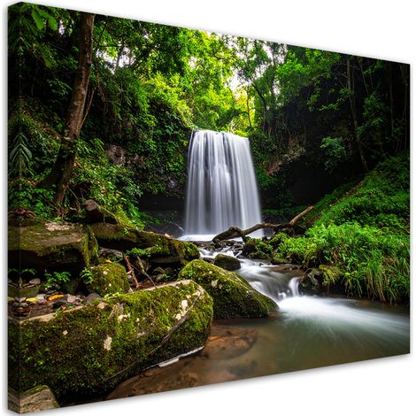 Wandbild Landschaft Wasserfall Bäume Natur 60x40 cm