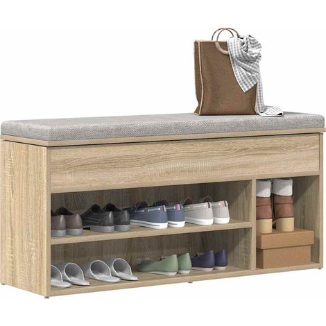 Schuhbank Sonoma-Eiche 102x30,5x45 cm Holzwerkstoff