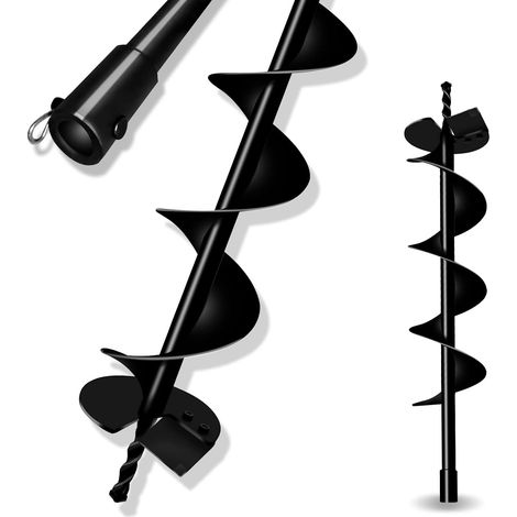 Foret de sol, excavatrice de puits, excavatrice de clôture, 20 mm Interne Axe Auge solide, foret de jardin pour la plantation d'arbres, de bulbes, foret de sol - 15cm x 80cm (1/5)