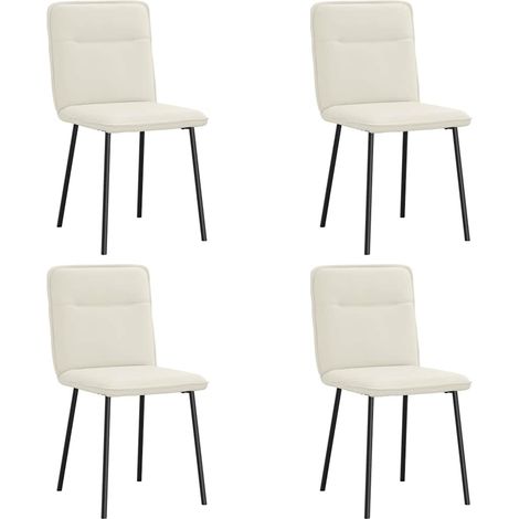 Sedie da Pranzo 4 pz Crema in Velluto vidaXL 660582 (1/5)