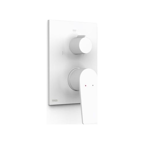 Pièce apparente pour boîtier encastré Rapid‑box 3 voies Project Blanc mat - TRES 22127310BM