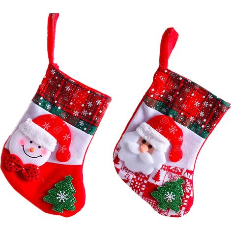 Chaussettes de Noël, chaussettes de Noël à suspendre pour décorer la cheminée et le sapin (1/5)