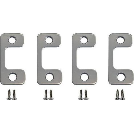 Lot de 4 plaques de verrouillage de porte Plaque de gâche réglable Plaque de gâche à grand trou pour serrure de porte, serrures électroniques, plaque de gâche de sécurité de maison et de loc (1/5)
