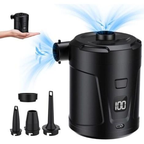 Pompe à air électrique,Gonfleur Electrique avec 4 Buses d'air, Gonfleur Rapide pour Piscine Gonflable, Matelas de lit, Camping,Sac sous Vide (1/4)