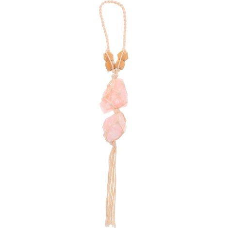Pendentif de Rétroviseur en Pierre Naturelle et Coton, Accessoire Suspendu pour Voiture, Décoration Élégante et Fonctionnelle pour Diverses Occasions (1/5)