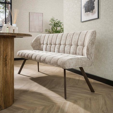 Banc de table sable pieds bronze 180 cm MELBOURNE (1/3)