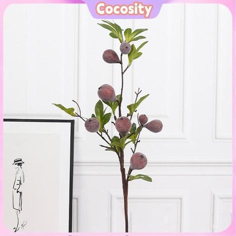 Cocosity Branche de figue artificielle Branche de fruits de figue artificielle décorative, tiges de fruits de figue deco murale (1/5)