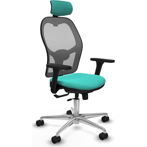 Sedia da ufficio piqueras y crespo Jorquera grigio pelle regolabile (1/2)