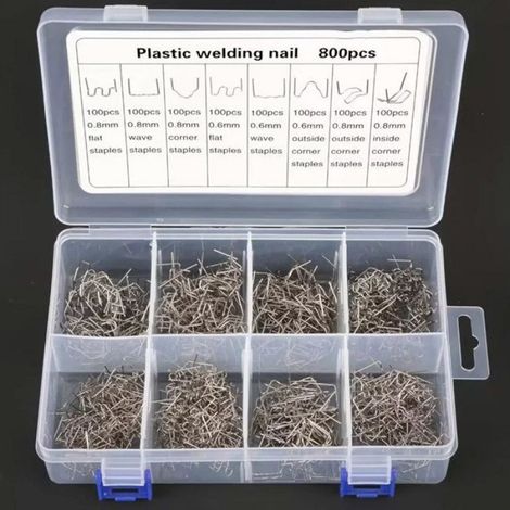 Machine à souder le plastique réparation de clous tiges de soudure agrafeuse à chaud 2 en 1-800Pcs Nails