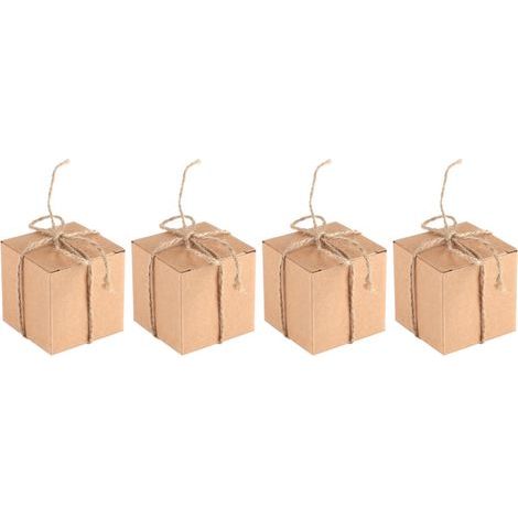 50 boîtes carrées en papier kraft brun pour cadeaux de mariage, bonbons et chocolats, fournitures de fête (1/5)