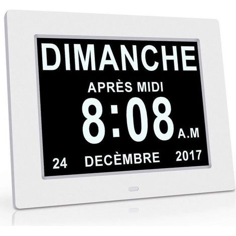 Uhrenkalender – Automatische Dimmfunktion – 8 Zoll – Weiß
