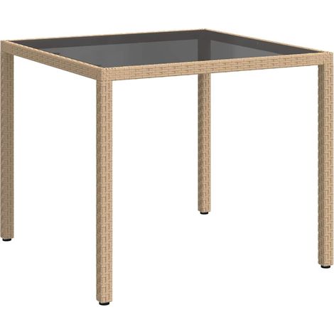 Maison Exclusive - Gartentisch 90x90x75 cm Gehärtetes Glas Poly R (1/5)
