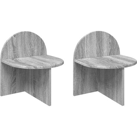 Set di 2 Comodino Armadio da Notte Mobiletto da notte Grigio Sonoma 40 x 35,5 x 45,5 cm (1/5)