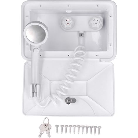 Kit de Boîte de Douche Extérieure, Tuyau Rétractable Haute Pression pour Camping-car. (1/5)