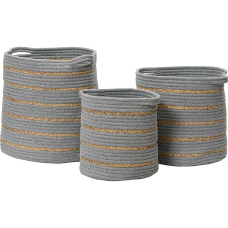 Cesta intreciata grigio e oro Media (1/2)