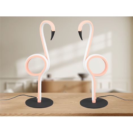 2er SET LED Deko Tischlampen Rosa mit Schnurschalter, Höhe 35cm (1/5)