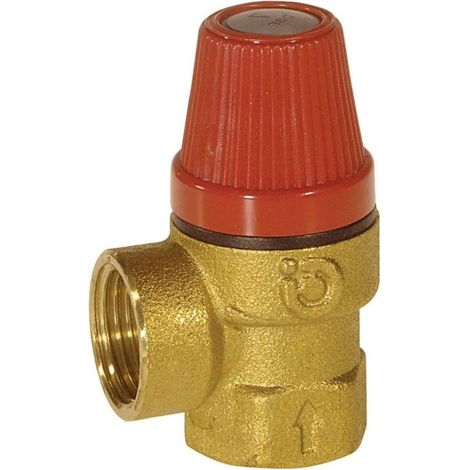 Soupape de sécurité 15x21 7B – Pression max 10 bars – Filetage 1/2" – Corps laiton pour réseau sanitaire (1/5)