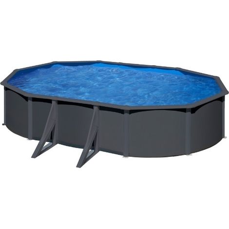 Piscina Louko ovalada acero 7,44 m x 3,99 m x 1,22 m