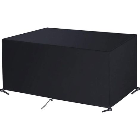 Funda protectora para muebles de jardín con cordón y clips de fijación para conjuntos de muebles de jardín rectangulares, tela Oxford 420D, impermeable y resistente a la lluvia (170 x 94 x 70 cm) - RW (1/5)