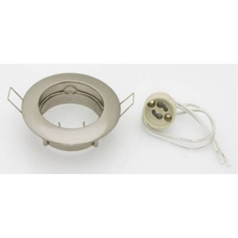 5 x FARETTO INCASSO FISSO P/LED GU10 NIKEL SATIN
