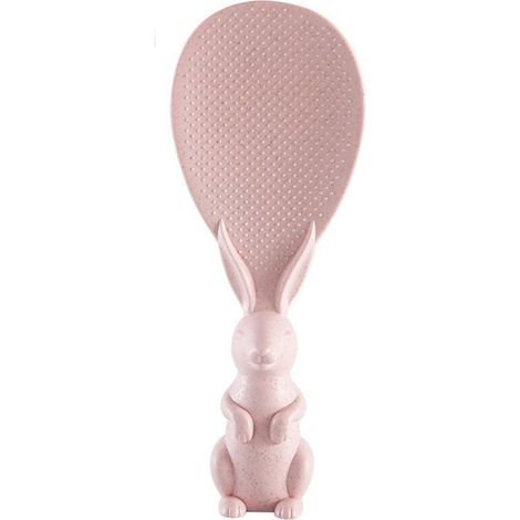 Cuillère à riz en forme de lapin, palette de paille antiadhésive, cuillère de service verticale, ustensile de cuisine pour la maison (1/5)