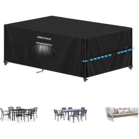 Gartenmöbel Abdeckung 200x80x75cm Wasserdicht 420D Oxford Outdoor Schutzhülle (1/5)