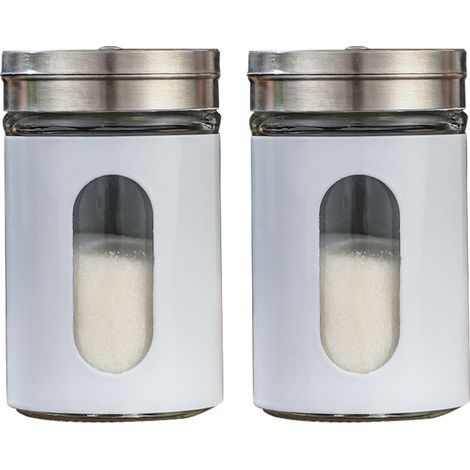 Saupoudreuse pour sel, sucre en poudre, cannelle et poivre, distributeur d'épices avec trous de versement réglables (1/5)