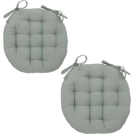 Lot de 2 galettes de chaise rondes en coton