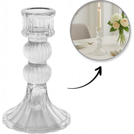 Candelabro decorativo in vetro Glamour 13 cm - SW15