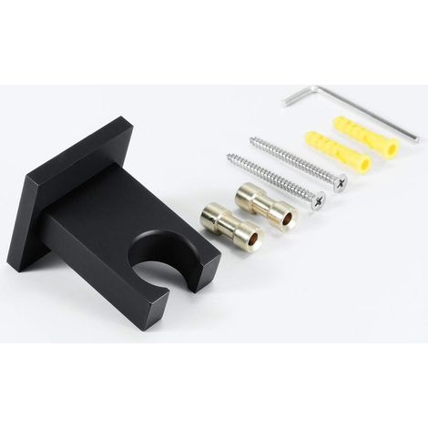 Support Pommeau de Douche Noir Support Douchette Laiton Accroche Pommeau de Douche Murale Porte Pommeau de Douche Installé en Perçant des Trous Support Pommeau Douche (1/5)