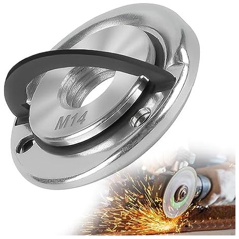 CSPARKV M14 Angle Grinder Quick Release Nut with Pull Ring - Tool-Free Quick Release Nut for Metalworking, Stone Cutting and Wood Sanding