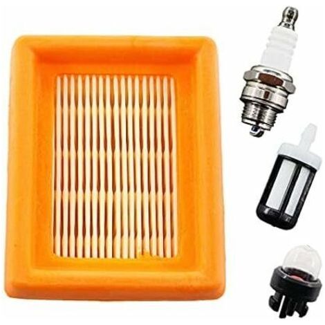 Kit de Filtre à Air et Bougie d'Allumage pour Débroussailleuses Stihl FS120, FS200, FS250, FS300, FS350, FS400, FS450, FS480, BT120, BT121, BT130.
