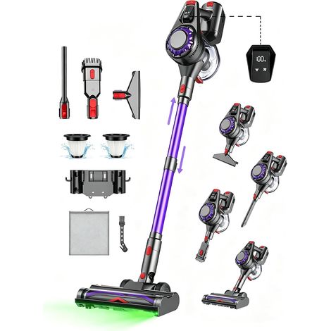 Aspirateur Balai sans Fil - 45KPa 50Min 480W Aspirateur sans Fil Puissant, 1,6L Aspirateurs Autoportante (1/5)