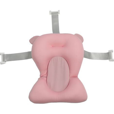Babybadewannensitz-Stützmatte, Neugeborenen-Badewannenkissen, Babybadekissen für Neugeborene und Kleinkinder, Kunststoff, große Größe, rosa (1/5)